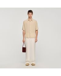 Sandro - Pleated Shirt With Shark Collar - Lyst