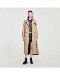 Sandro - Belted Double-Breasted Trench - Lyst