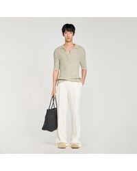 Sandro - Polo en maille effet chiné en coton - Lyst