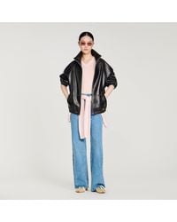 Sandro - Distressed Leather Jacket - Lyst
