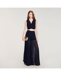 Sandro - Pleated Wide-Leg Trousers - Lyst
