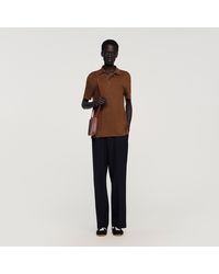 Sandro - Linen Polo Shirt - Lyst