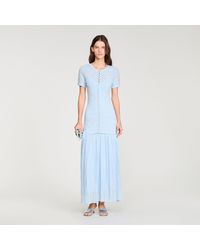 Sandro - Beaded Knit Maxi Dress - Lyst