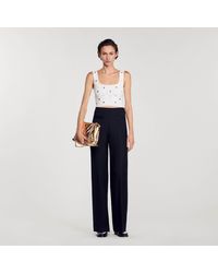 Sandro - Knit Crop Top With Charms - Lyst
