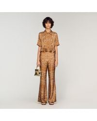 Sandro - Bandana Print Cropped Shirt - Lyst