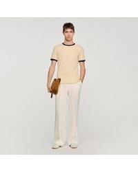 Sandro - Two-Tone Patch T-Shirt - Lyst