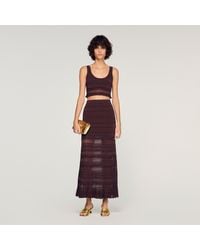 Sandro - Pointelle Knit Maxi Skirt - Lyst