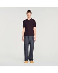 Sandro - Terry Knit Polo Shirt - Lyst