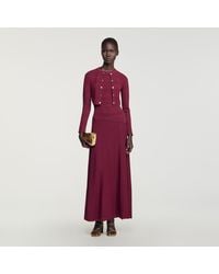 Sandro - Cropped Pointelle Knit Cardigan - Lyst