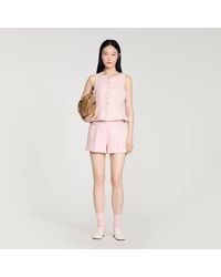Sandro - Sequin Check Tweed Shorts - Lyst