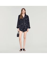 Sandro - Beaded And Rhinestone Shorts - Lyst