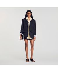 Sandro - Mixed-Material Satin Jacket - Lyst