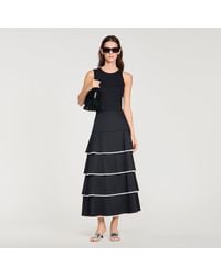 Sandro - Long Ruffled Rhinestone Skirt - Lyst