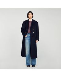 Sandro - Long Double-Breasted Coat - Lyst