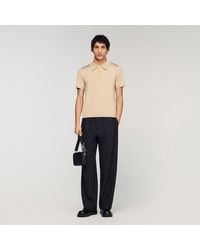 Sandro - Short-Sleeve Knitted Polo Shirt - Lyst