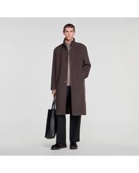 Sandro - Long Wool And Cashmere Coat - Lyst