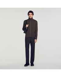 Sandro - Zip-Up Wool Cardigan - Lyst