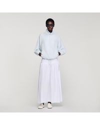Sandro - Embroidered Collar Oversized Jacket - Lyst