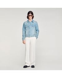 Sandro - Square Cross Denim Jacket - Lyst