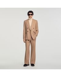 Sandro - Double-Breasted Wool Suit Jacket - Lyst