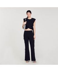 Sandro - Crop Top With Asymmetric Panels - Lyst
