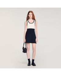 Sandro - Two-Tone Knit Short Dress - Lyst