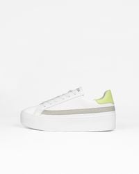 Sans Matin - Gaia Platform Trainers, For & Lime Pebbled Leather - Lyst