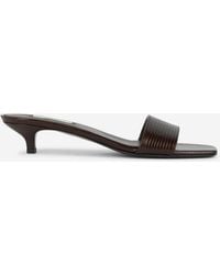 TOTEME - Lizard Effect Leather Mules - Lyst
