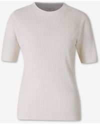 Peserico - Satin Ribbed T-Shirt - Lyst