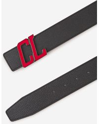 Cinturón CL Logo reversible de piel Christian Louboutin de Cuero de color Negro para hombre Hombre Cinturones de Cinturones Christian Louboutin 