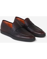 Santoni Leather Loafers - Brown