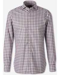 Luigi Borrelli Napoli - Printed Shirt With Gingham Check - Lyst