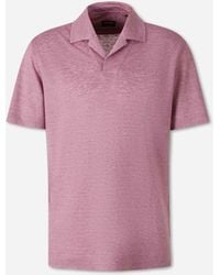ZEGNA - Plain Linen Polo Shirt - Lyst