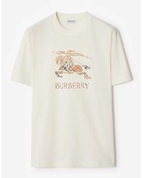 Burberry - Round Neck T-Shirt - Lyst
