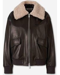 Peserico - Aviator Leather Jacket - Lyst