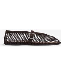 Alaïa - Openwork Flat Ballet Flats - Lyst