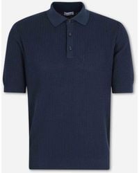 Santa Eulalia - Ribbed Knit Polo Shirt - Lyst