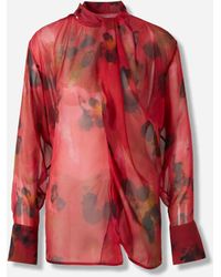 Victoria Beckham - Blouse En Soie Imprimée - Lyst
