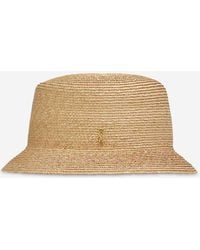 Saint Laurent - Fischerhut Aus Bast - Lyst