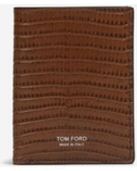 Tom Ford - Crocodile-Effect Folding Card Holder - Lyst