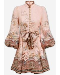 Zimmermann - Button-Up Mini Dress - Lyst