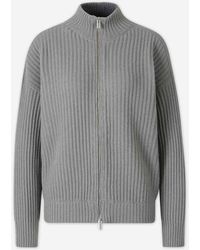 Peserico - Knit Zip-Up Cardigan - Lyst