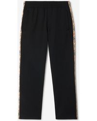 Burberry - Cotton Check Joggers - Lyst