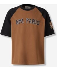 Ami Paris - T-Shirt Mit Gesticktem Logo - Lyst
