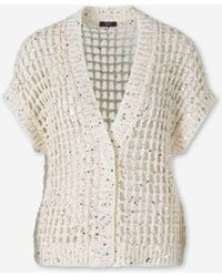 Peserico - Openwork Sequin Cardigan - Lyst