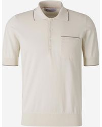 Brunello Cucinelli - Poloshirt Aus Baumwolle Mit Tasche - Lyst