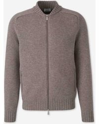 Santa Eulalia - Wool Zip Cardigan - Lyst