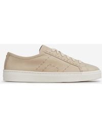 Santoni - Leather Sneakers With Logo - Lyst