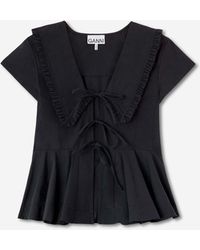 Ganni - Peter Pan Collar Blouse - Lyst
