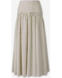 STAUD - Striped Midi Skirt - Lyst